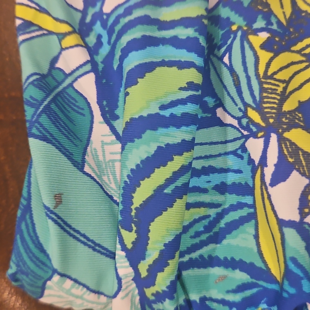 Bleu Rod Beattie High Waist Sarong Bikini Bottom: Blue/Green Tropical: Size- 12 - Picture 13 of 13